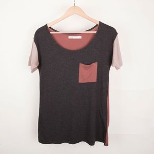 Madewell Hi-Line Colorblock Scoop Neck Pocket Tee
